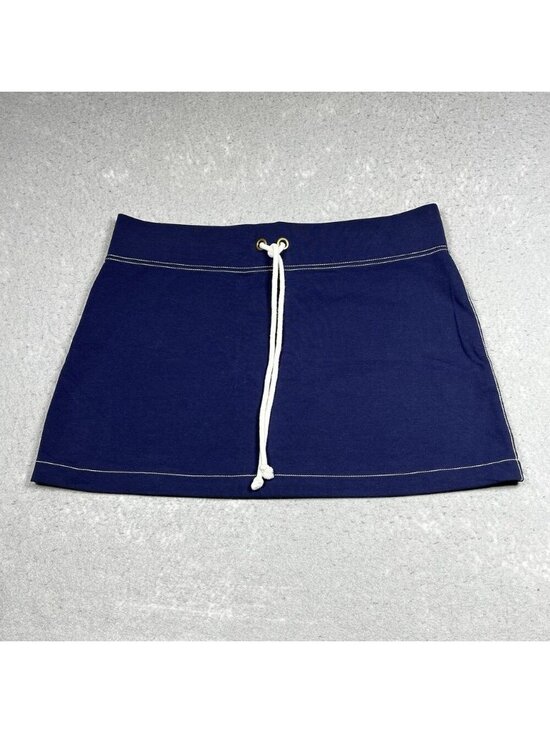 Dresses & Skirts - Skirt Women’s Size Large Navy Blue Drawstring A Line Mini Coastal Cotton